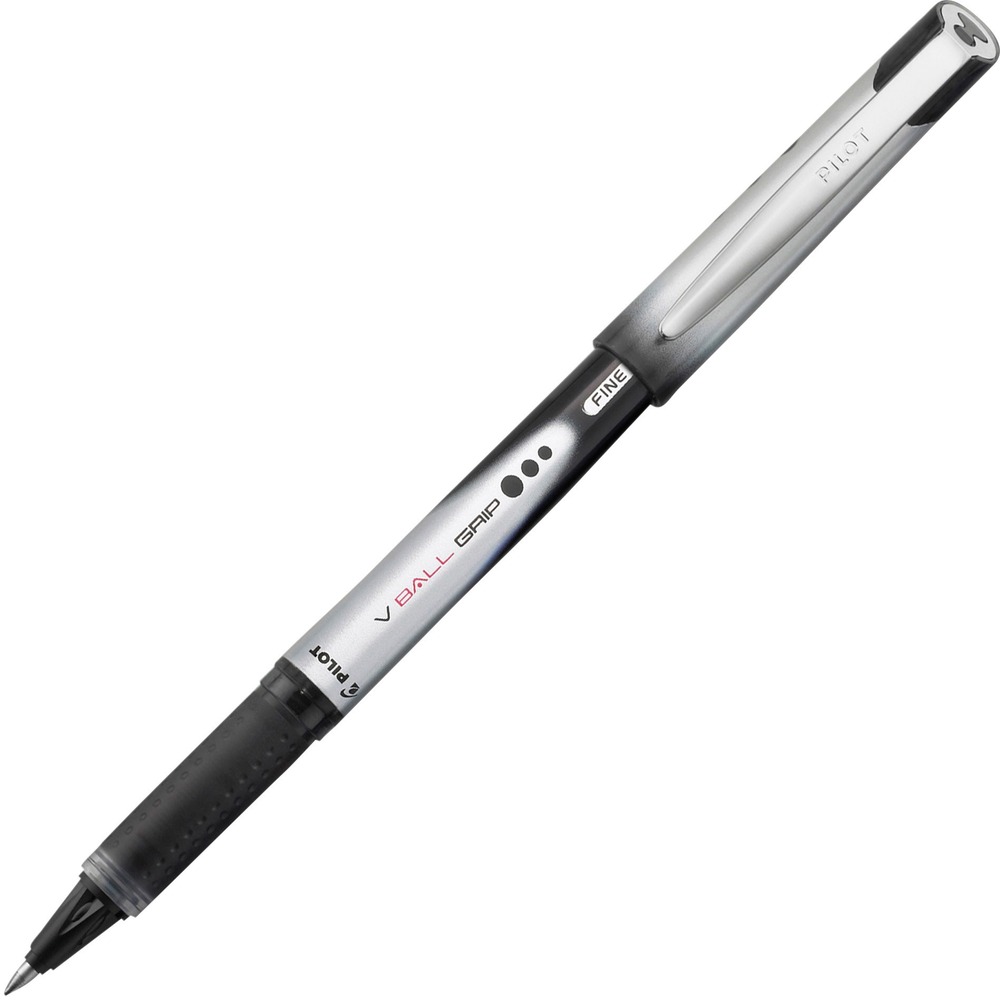 PIL35570 - VBall Grip Rollerball Stick Pens feature a dimpled rubber grip for comfort and sleek metallic barrel for writing control. Liquid ink feed system delivers smooth, skip-free writing with no smearing or blotting. Contemporary barrel design features an airplane-safe delivery system. Barrel matches ink color. Pens are nonrefillable.