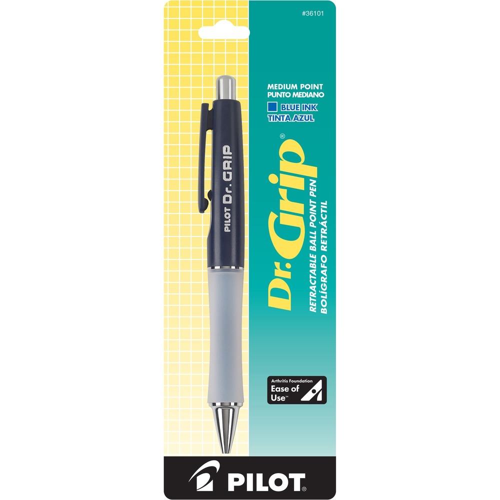 PIL36101 - Dr. Grip is a revolutionary retractable cushion grip ballpoint pen that reduces required gripping effort, relieving stress and alleviating writing fatigue. Great for students, office workers and people who write a lot. Awarded the Arthritis Foundation's Commendation for Ease-Of-Use. Medium point. Pen is refillable.