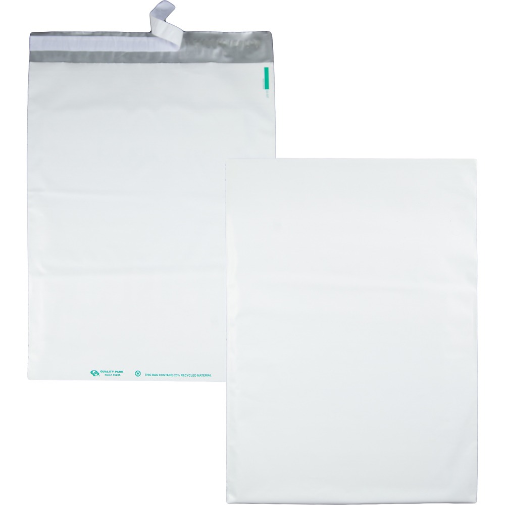 QUA45235 - Poly Mailing Envelopes feature white opaque, co-extruded polyethylene film for extra tear-resistant strength. Poly material is virtually waterproof. Envelopes also include Redi-Strip adhesive closure.