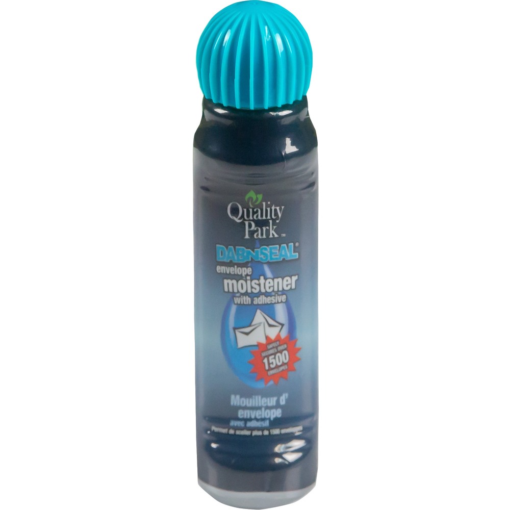 QUA46065 - Envelope Moistener safely secures more than 1,500 envelopes to eliminate the bother of licking the flap. Moistener includes an adhesive that is good for gluing all paper products. Spring valve applicator won't clog. Adhesive dries fast and is nontoxic and acid-free. Nonflammable envelope moistener conforms to ASTM D-4236.