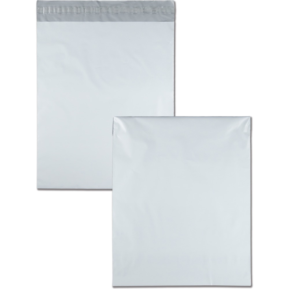 QUA46200 - Poly Mailing Envelopes feature white opaque, co-extruded polyethylene film for extra tear-resistant strength. Poly material is virtually waterproof. Envelopes also include Redi-Strip adhesive closure.