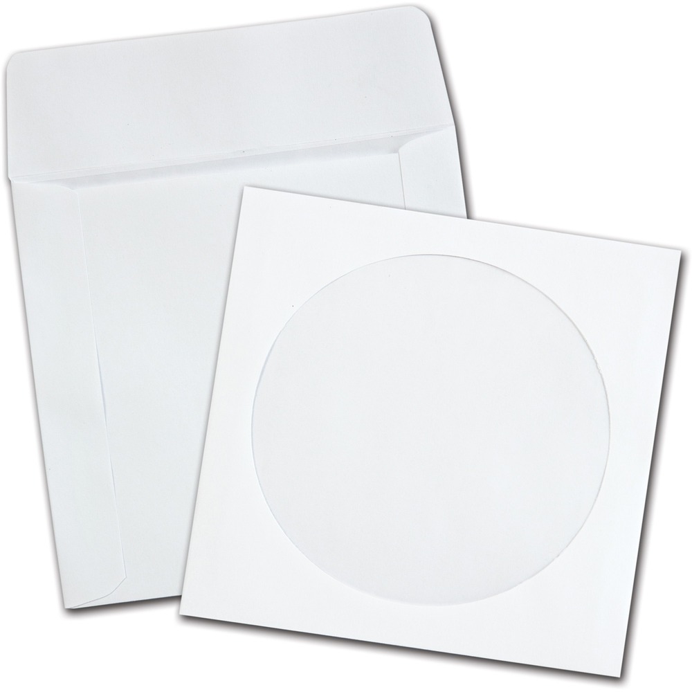 QUA62903 - CD/DVD sleeves feature ungummed flaps for repeated use and clear poly windows. Ideal for storing CDs. Sleeve is made of sturdy 24 lb. white wove paper.