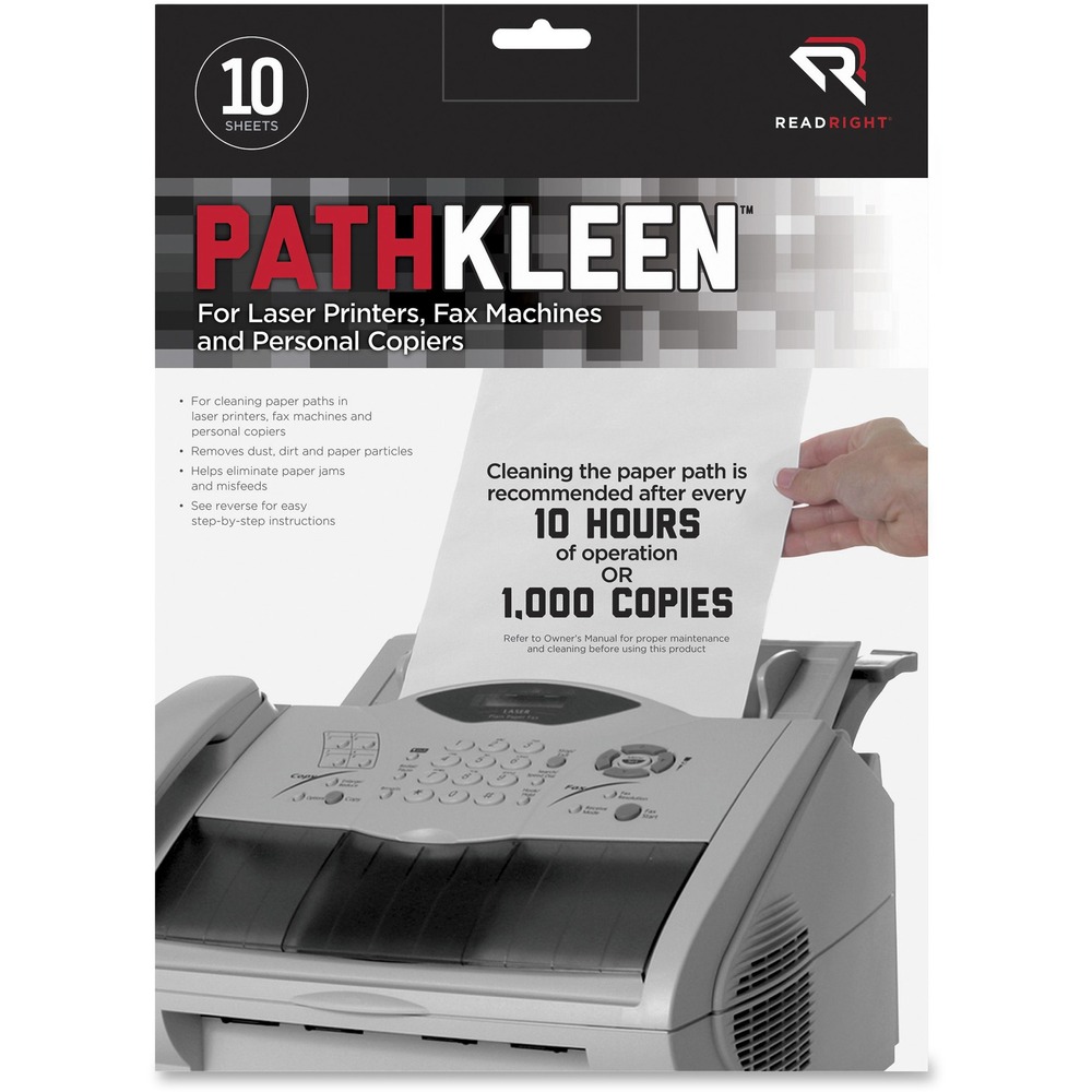 REARR1237 - Unique and patented paper cleaning sheets are designed for use in personal copiers, plain-paper fax machines and laser printers. Each cleaning sheet removes paper and toner particles from all roller sections for crisp copies and trouble-free operation.