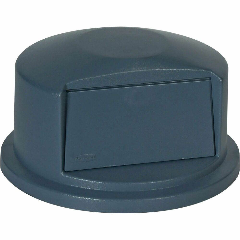 RCP263788GY - Dome-shaped lid is designed for Rubbermaid Brute 32 gallon waste containers (sold separately). All-plastic, professional-grade construction resists dents and will not rust, chip or peel. Lid snaps on easily and offers secure, stable stacking. Self-swing closing door allows easy trash disposal while keeping odors in and insects, water and rodents out.