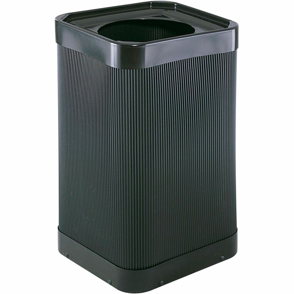 SAF9790BL - At-Your-Disposal receptacle is made of impact-resistant, moisture-resistant, high-density polyethylene with built-in UV inhibitors. 12" waste opening at the top allows easy disposal of refuse in high-traffic areas. Assembly includes securing the sidewall into the base and top to create a highly rigid receptacle. Security connectors allow the lid to be attached to the base. Connectors also allow multiple units to be attached to an anchoring point or for units to be ganged. Receptacle offers a 38 gallon capacity.