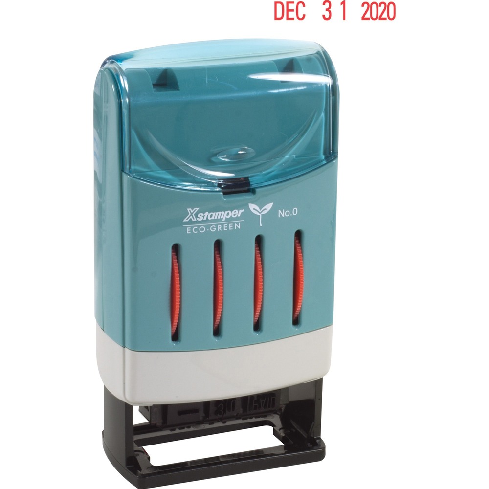 XST51111 - Re-inkable VersaDater Line Dater features an eight-year band that prints month, day and year. Dater also stamps FAX'D, PAID or REC'D instead of the year. Stamp is pre-inked so a separate stamp pad is not needed. Patented, cellular inking process delivers cleaner, consistent impressions. Line dater offers large type and a high percentage of recycled material.