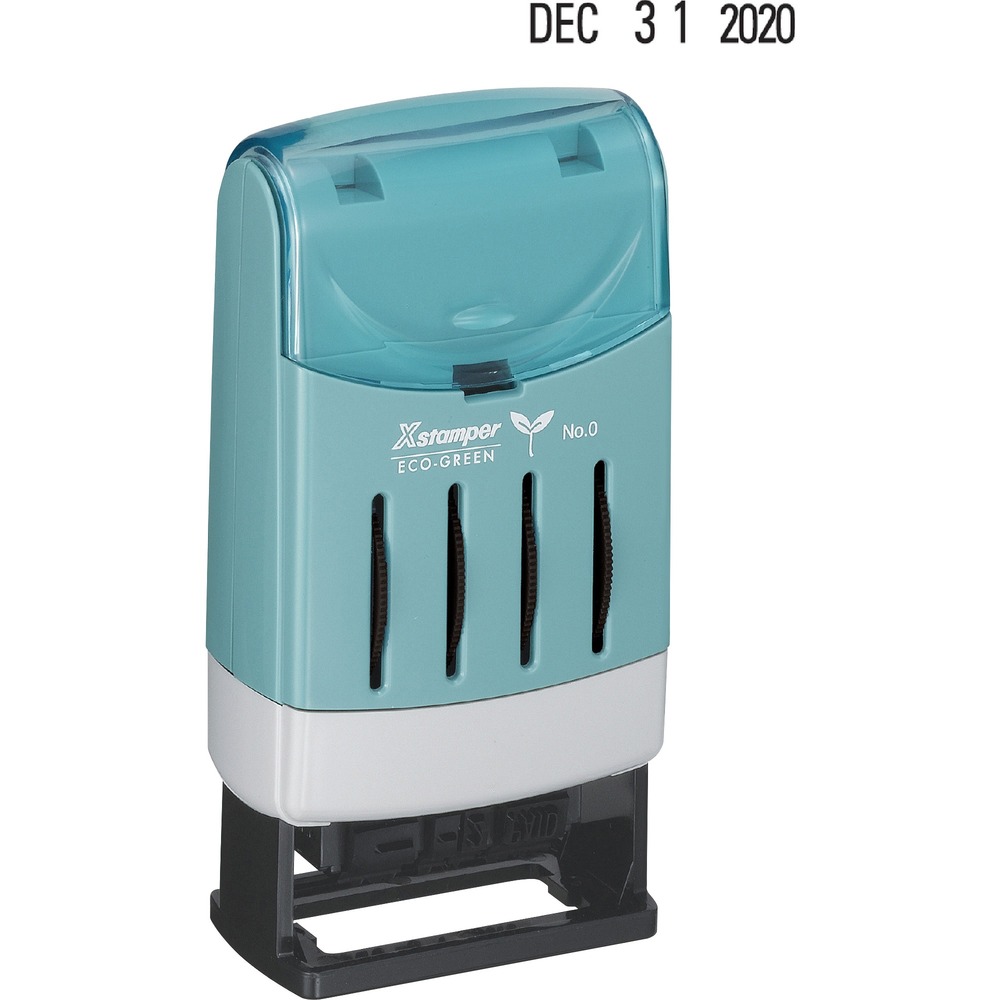 XST51112 - Re-inkable VersaDater Line Dater features an eight-year band that prints month, day and year. Dater also can stamp FAX'D, PAID or REC'D instead of a year. Stamp is pre-inked so a separate stamp pad is not needed. Patented, cellular inking process delivers cleaner, consistent impressions. Line dater offers large type and a high percentage of recycled material.