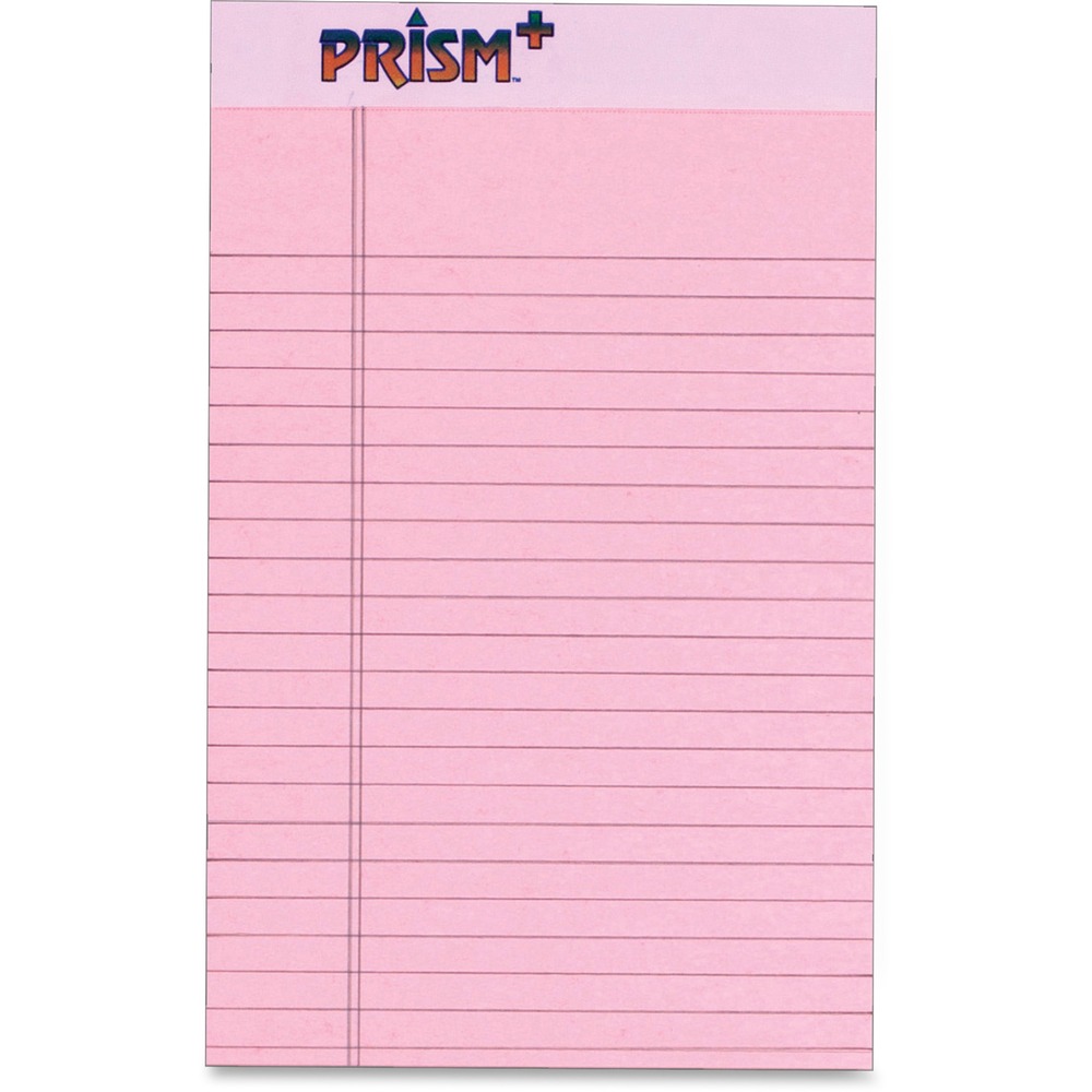 TOP63050 - Brighten the office with soft colored papers and bindings to match. Colors are easy on the eyes and help organize projects. Prism Plus Pads also offer a rigid, 56 point, chipboard backer that acts like a clipboard, providing excellent writing stability. Easy-tear, Letr-Trim perforations allow sheets to be removed easily. Each pad contains 50 ruled sheets of 16 lb. paper. Each junior legal-ruled sheet has 9/32" line spacings and a 1" left margin.