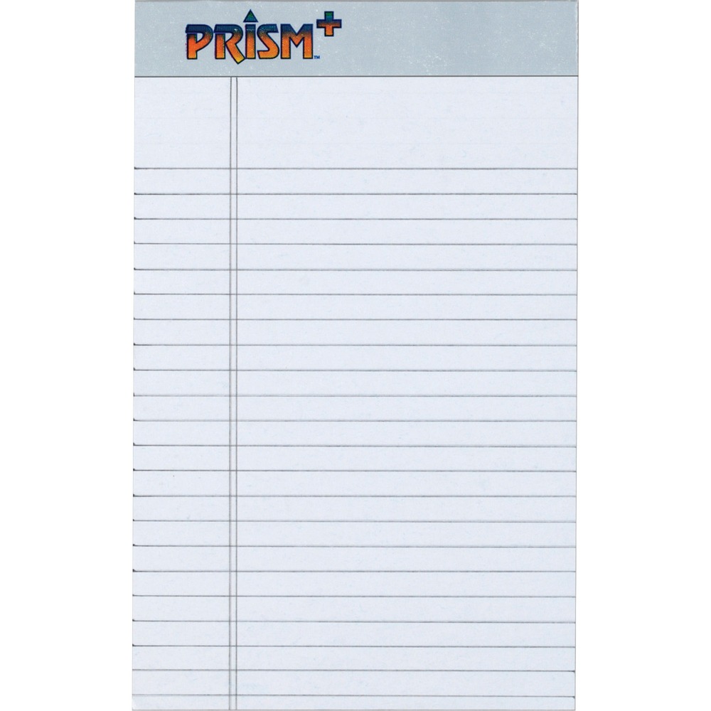 TOP63060 - Brighten the office with soft colored papers and bindings to match. Colors are easy on the eyes and help organize projects. Prism Plus Pads also offer a rigid, 56 point, chipboard backer that acts like a clipboard, providing excellent writing stability. Easy-tear, Letr-Trim perforations allow sheets to be removed easily. Each pad contains 50 ruled sheets of 16 lb. paper. Each junior legal-ruled sheet has 9/32" line spacings and a 1" left margin.