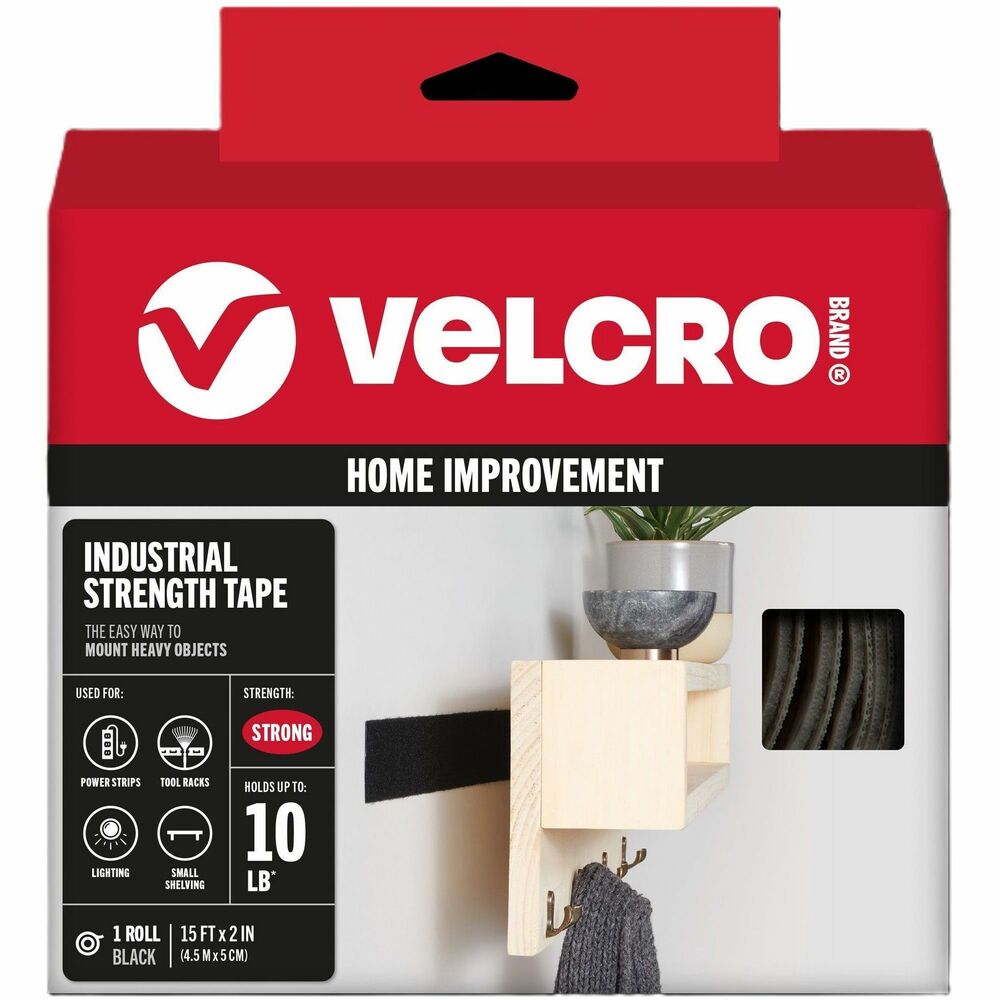 VEK90197 - Patented Industrial Strength Hook and Loop Tape is 50 percent stronger than standard hook-and-loop tape. This versatile, water-resistant adhesive can be used indoors and outdoors. Superior holding power is great for organizing storage closets and more. More from the Manufacturer