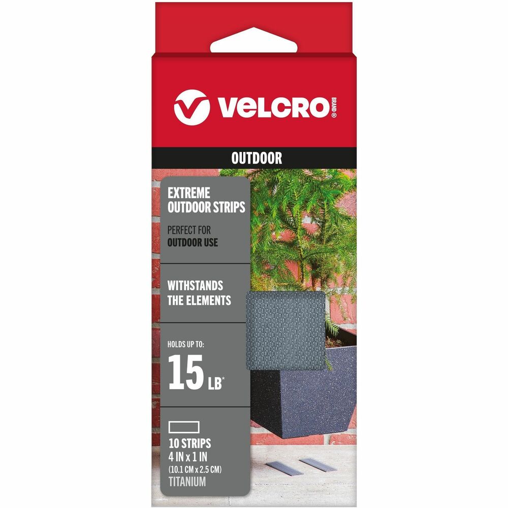 VEK90812 - Adhesive sticks to most rough surfaces such as brick, wood, concrete and more and requires time for adhesive to set before mating the hook and loop so you have time to reposition. Adhesive is also water-resistant. Extreme tape is designed for permanently placing items. More from the Manufacturer