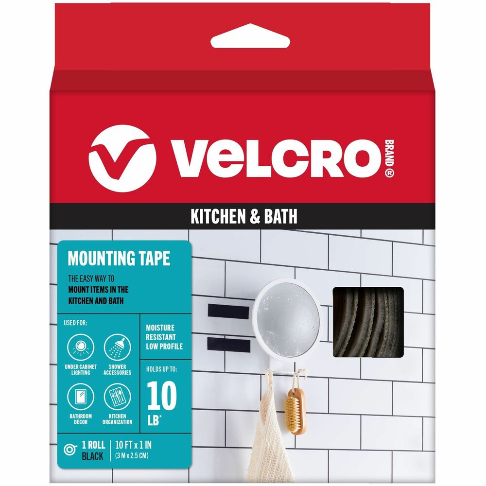 VEK91100 - Ultra-thin, high-performance, hook-and-loop fastener features 30 percent less height than VELCRO Brand's industrial-strength tape for a less visible contact point. Ultra-Mate Tape offers a water-resistant adhesive. More from the Manufacturer