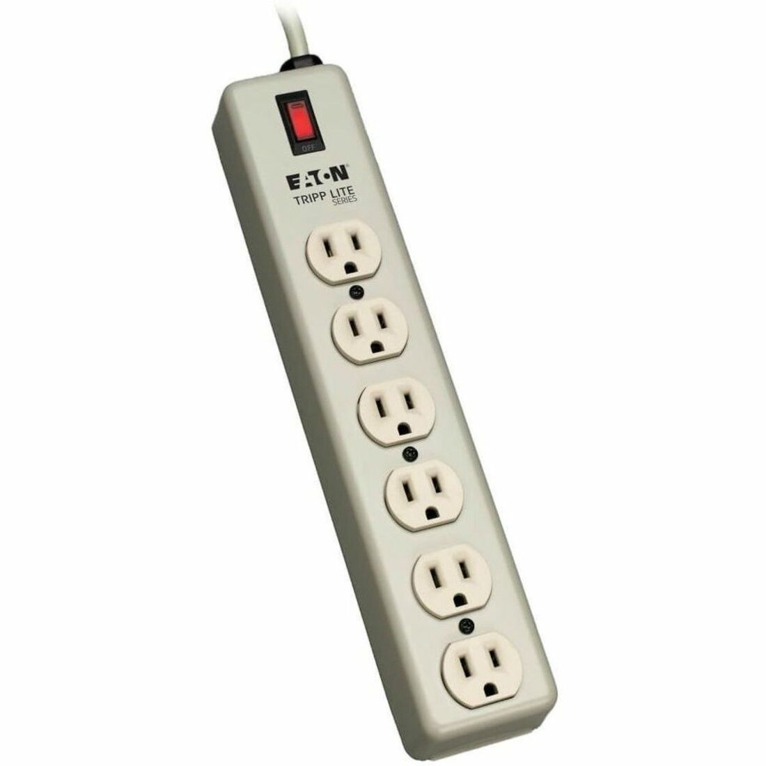 Tripp Lite Waber Power Strip Metal 5-15R 6 Outlet 5-15P 15' Cord - NEMA 5-15P - 6 NEMA 5-15R - 15ft - NEMA 5-15P - 6 x NEMA 5-15R - 15 ft Cord - 15 A Current - 120 V AC Voltage