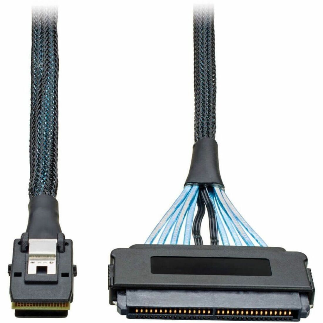 Tripp Lite Internal SAS Cable - 3 ft SAS Data Transfer Cable - First End: 1 x SFF-8087 Mini-SAS - Second End: 1 x SFF-8484 SAS - Metallic