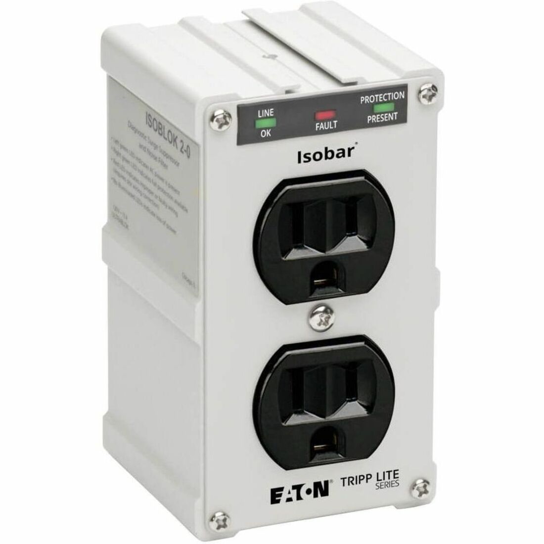 Tripp Lite Isobar ISOBLOK2-0 2-Outlets Surge Suppressor/Protector - NEMA 5-15R - 1.80 kVA - 1410 J - 120 V AC Input
