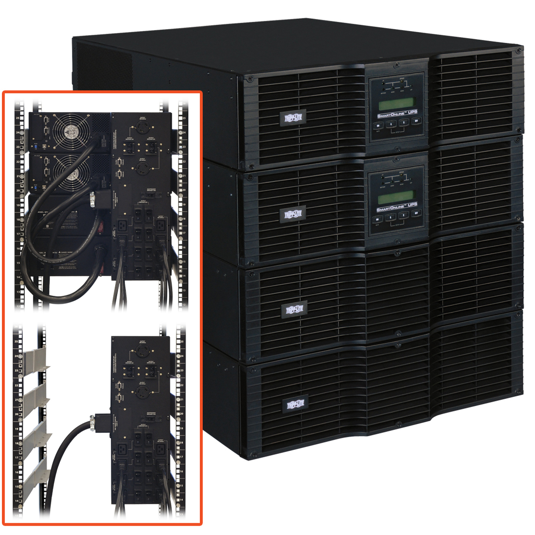 Tripp Lite SmartOnline EZ SU20KRTG 20kVA Tower/Rack Mountable UPS - 12U Rack/Tower - 8 Hour Recharge - 4.30 Minute Stand-by - 220 V AC Input - 200 V AC, 208 V AC, 220 V AC, 230 V AC, 240 V AC Output - 8 - Serial Port - USB