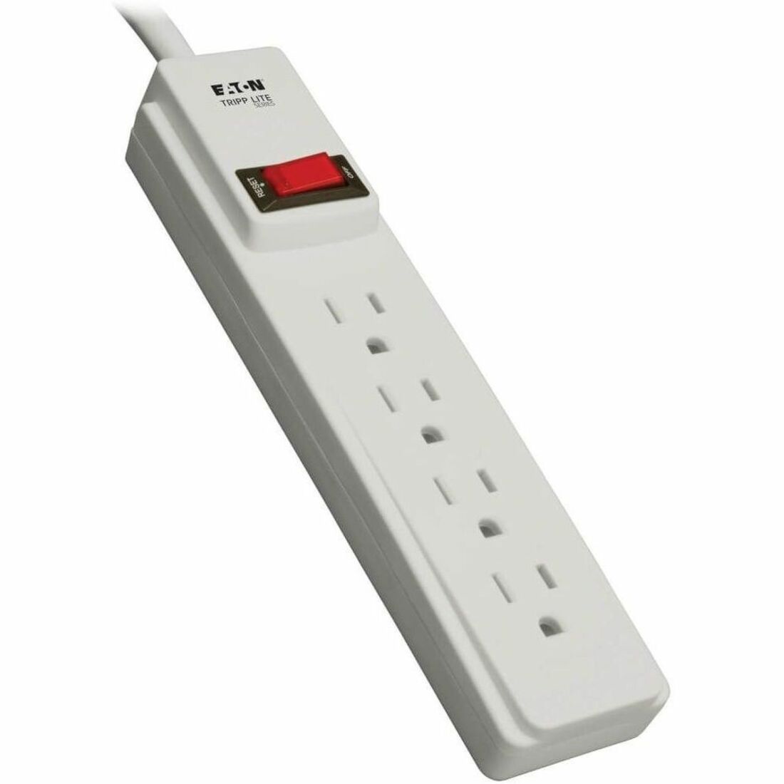 Tripp Lite Power It! Power Strip with 4 Outlets and 10-ft. Cord - NEMA 5-15P - 4 x NEMA 5-15R - 10 ft Cord - 15 A Current - 120 V AC Voltage - 1.80 kW - Wall Mountable
