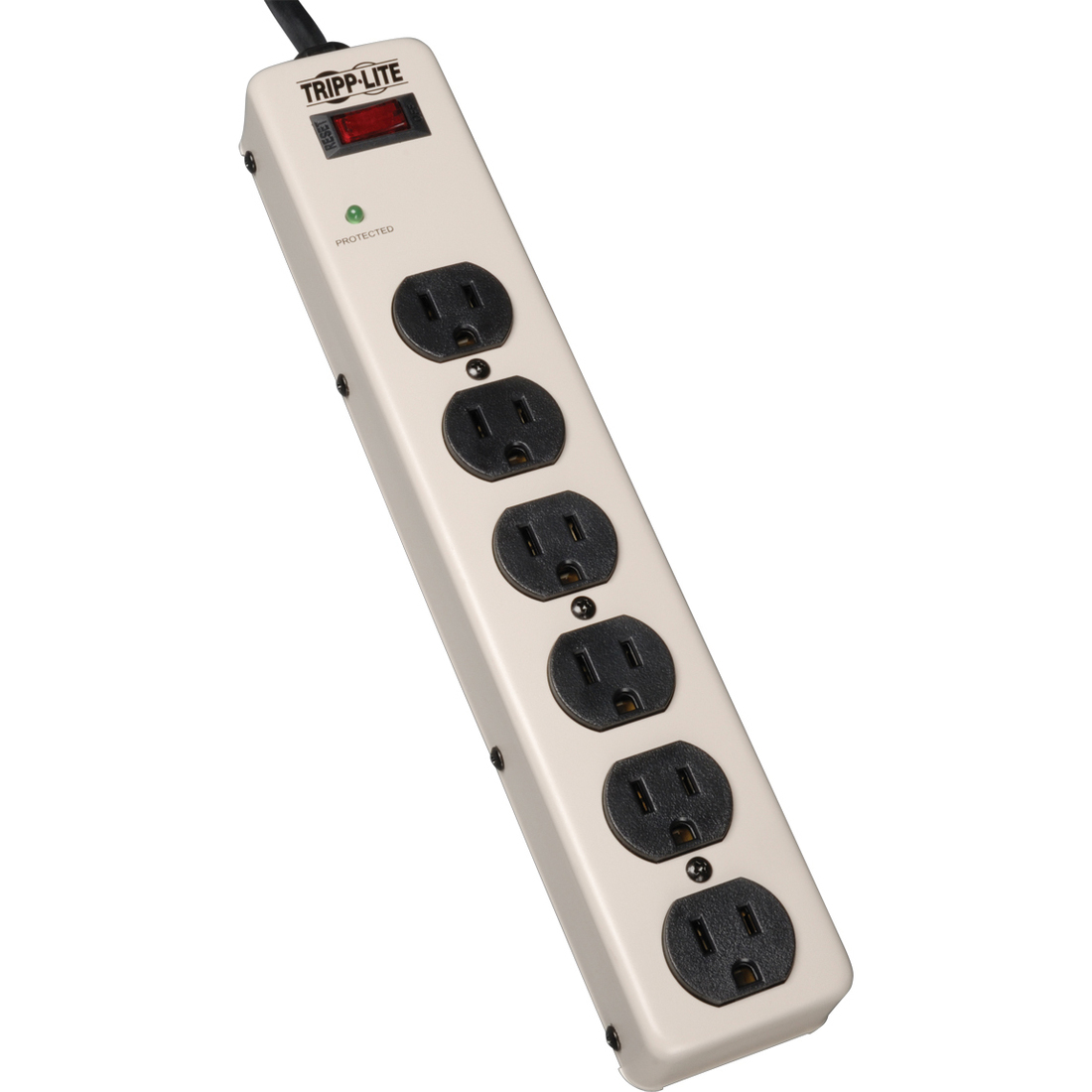 Tripp Lite Waber Surge Protector Power Strip Metal 6 Outlet 6' Cord - 6 x NEMA 5-15R - 1.80 kVA - 900 J - 120 V AC Input - 120 V AC Output