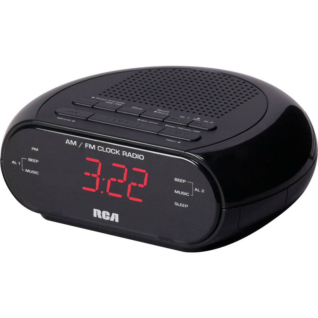 Rca Rc205 Alarm Clock Radio With Red Led And Dual Wake
