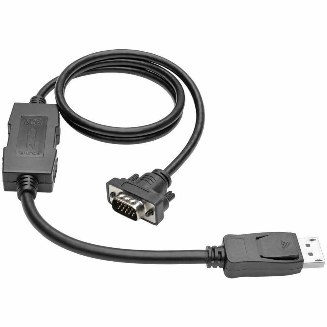 Tripp Lite P581-003-VGA-V2 DisplayPort 1.2 to VGA Active Adapter Cable, 3 ft. - 3 ft DisplayPort/VGA Video Cable for Video Device, Projector, TV, Graphics Card, Monitor - First End: 1 x 15-pin HD-15 - Male - Second End: 1 x DisplayPort 1.2 Digital Audio/V