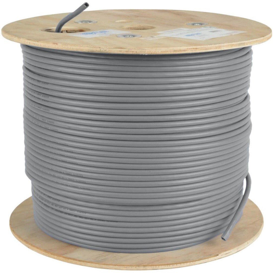 Tripp Lite Cat5e 350 MHz Bulk Solid-Core Plenum-Rated PVC Cable, Gray, 1000 ft. - 1000 ft Category 5e Network Cable for Network Device, Router, Patch Panel, Switch - First End: Bare Wire - Second End: Bare Wire - 1 Gbit/s - 24 AWG - Gray - TAA Compliant