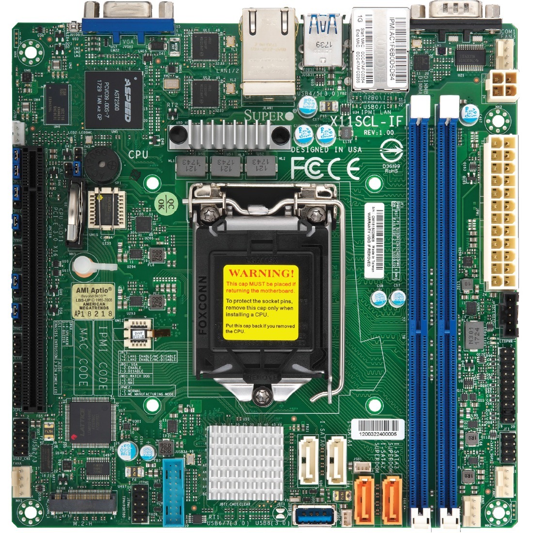 Supermicro X11SCL-IF Server Motherboard - Intel C242 Chipset