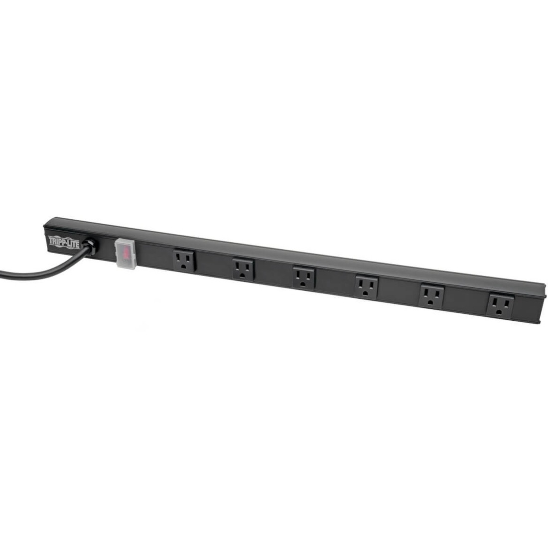 Tripp Lite PS2406RA08B 6-Outlet Power Strip - NEMA 5-15P - 6 x NEMA 5-15R - 8 ft Cord - 120 V AC Voltage - 1.80 kW - Rack-mountable - Black