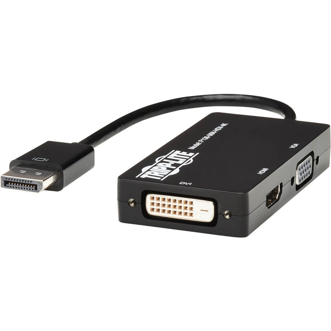 Tripp Lite P136-06NHDV4KBP DVI/DisplayPort/HDMI/VGA Audio/Video Device - 5.9" DVI/DisplayPort/HDMI/VGA A/V Cable for Monitor, Projector, TV, Audio/Video Device, Computer, Notebook, HDTV - First End: 1 x DisplayPort 1.2 Digital Audio/Video - Male - Second 