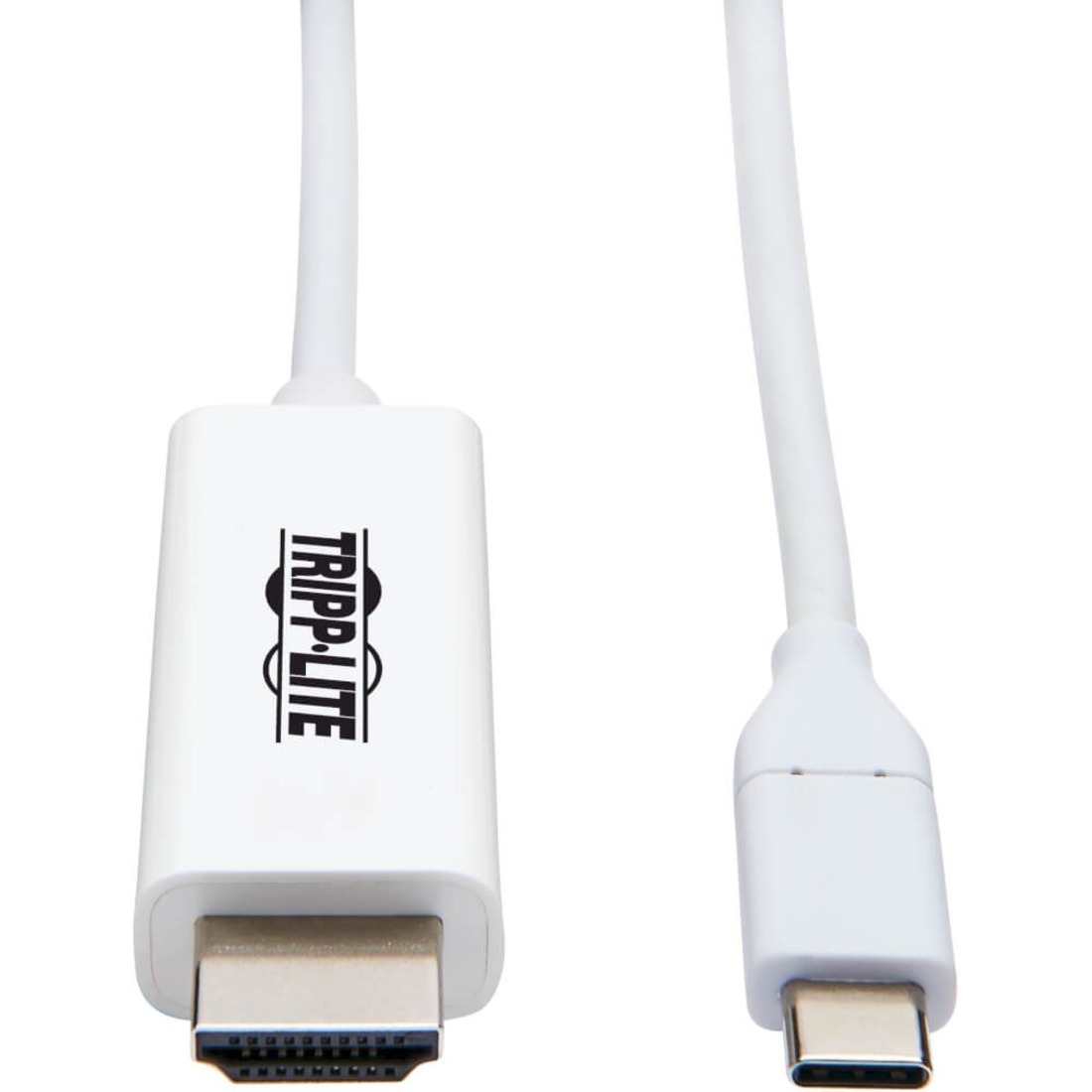 Tripp Lite U444-003-H4K6WE USB-C to HDMI Adapter, M/M, White, 3 ft. - 3 ft HDMI/Thunderbolt 3 A/V Cable for Smartphone, Projector, Chromebook, Notebook, Monitor, Tablet, Audio/Video Device, MacBook, HDTV, Gaming Console, Blu-ray Player, ... - First End: 1