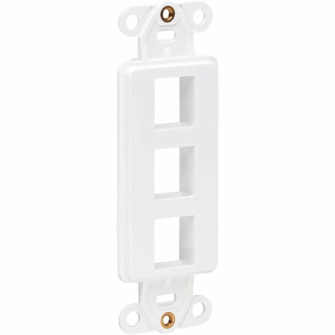 Tripp Lite Center Plate Insert, Decora Style - Vertical, 3 Ports - 3 x Total Number of Socket(s) - White - Acrylonitrile Butadiene Styrene (ABS) - TAA Compliant