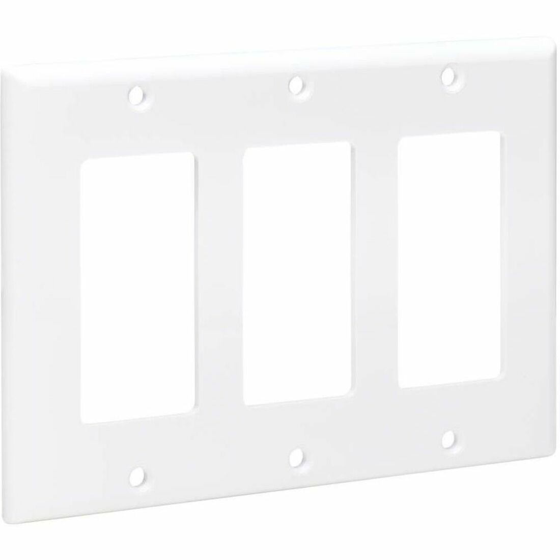 Tripp Lite Triple-Gang Faceplate, Decora Style - Vertical, White - 3-gang - White - Acrylonitrile Butadiene Styrene (ABS) - TAA Compliant