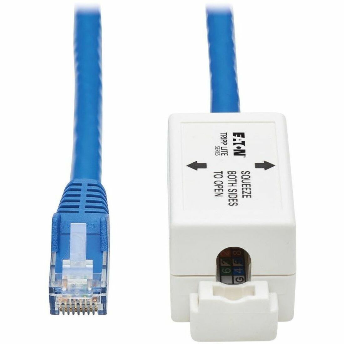 Tripp Lite Cat6a Keystone Jack Cable Assembly, RJ45 M/F, 18 in., Blue - 1.5 ft Category 6a Network Cable for Wallplate, Network Device, Surveillance Camera, Access Point - First End: 1 x RJ-45 Network - Male - Second End: 1 x RJ-45 Network - Female - 10 G