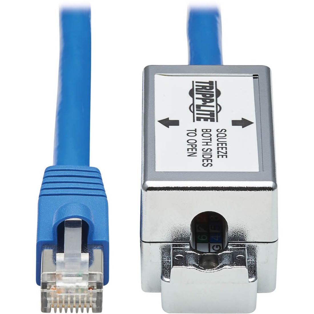 Tripp Lite Cat6a Junction Box Cable Assembly, 18 in., Blue - 1.5 ft Category 6a Network Cable for Network Device, Surveillance Camera, Wallplate, Access Point - First End: 1 x RJ-45 Network - Male - Second End: 1 x 110 Punchdown Block - 10 Gbit/s - Patch 