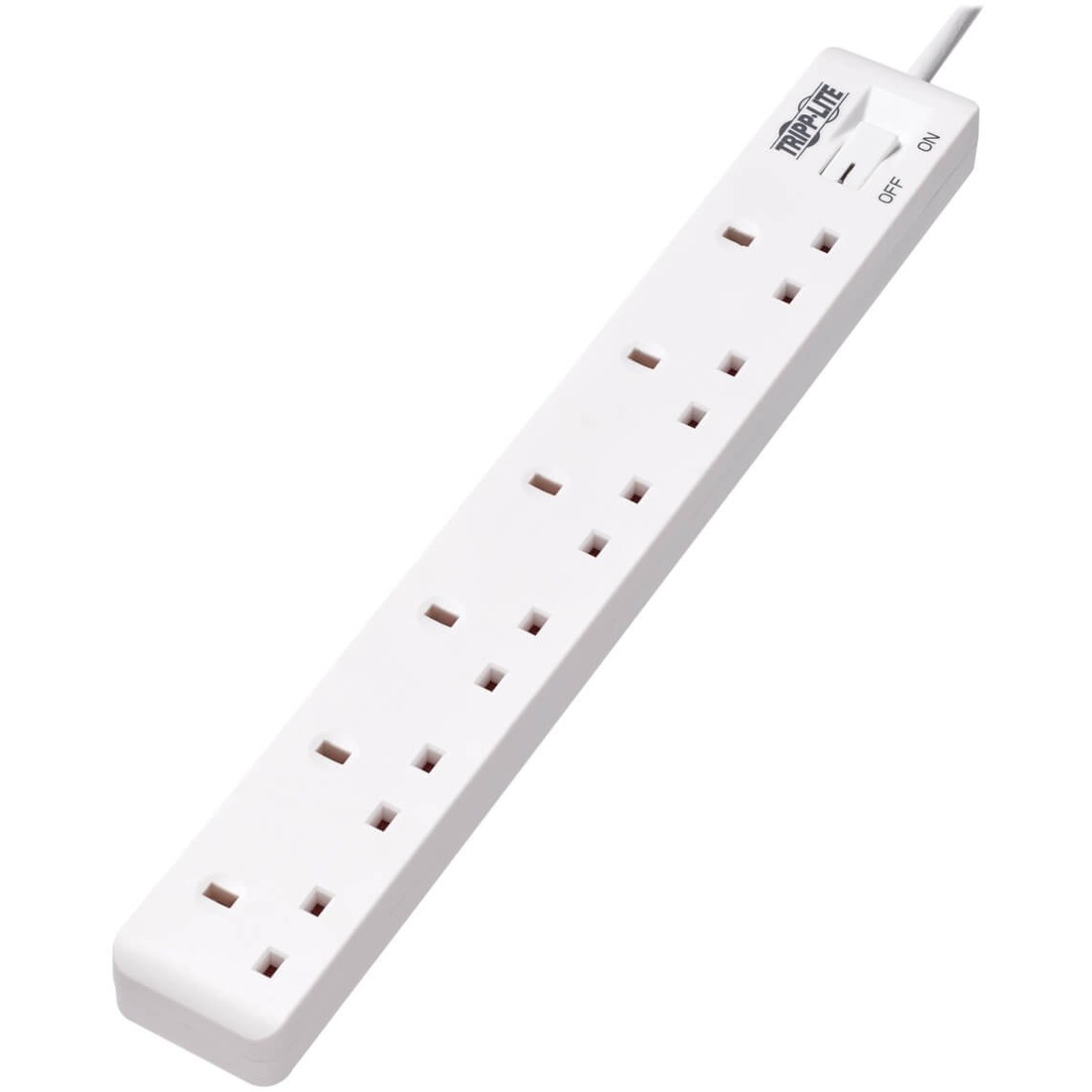 Tripp Lite Protect It! PS6B18 6-Outlets Power Strip - British - 6 x BS 1363/A - 5.9 ft Cord - 13 A Current - 230 V AC Voltage - Wall Mountable, Desk Mountable - White