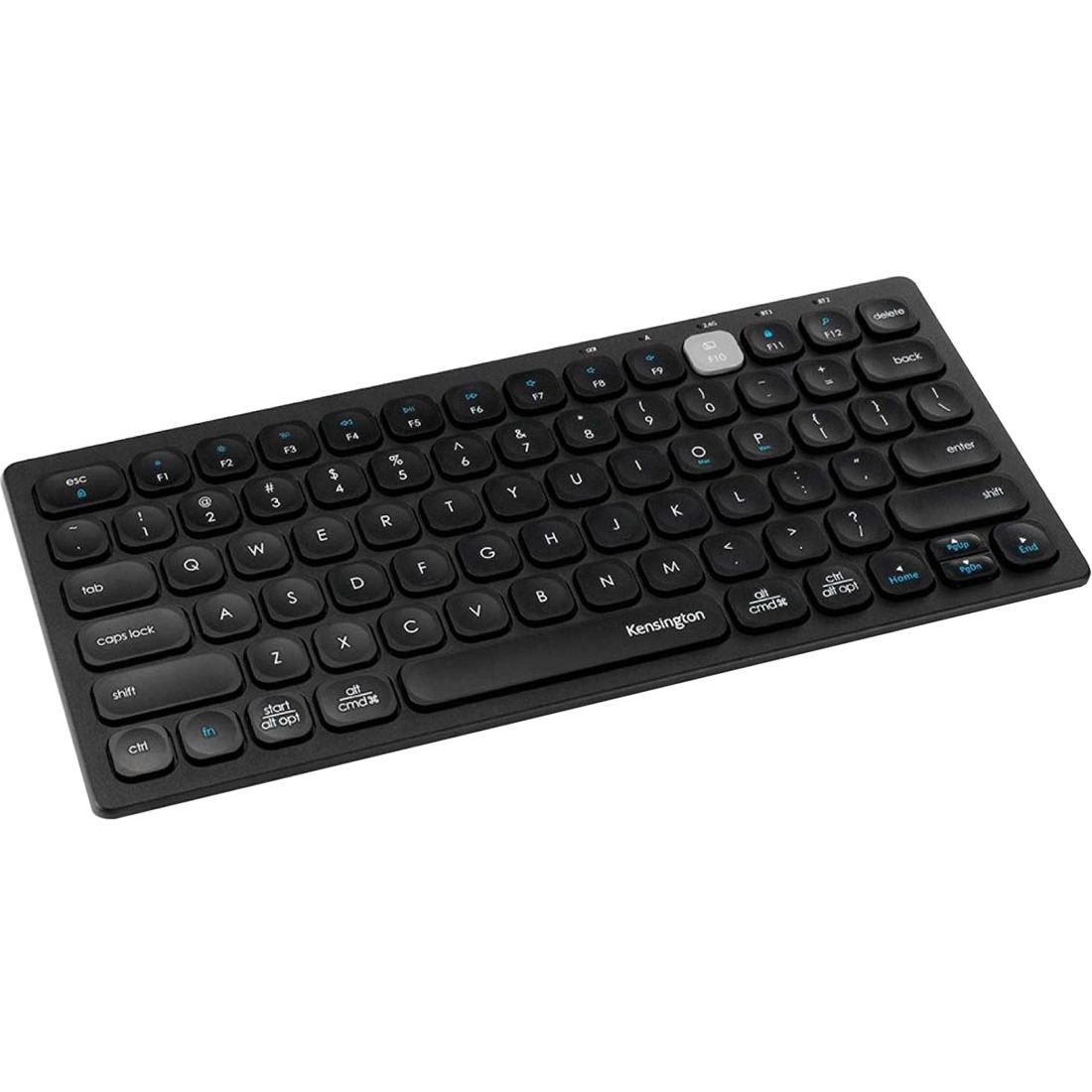 Kensington Multi-Device Dual Wireless Compact Keyboard - Wireless Connectivity - Bluetooth/RF - 2.40 GHz - USB Interface - Multimedia Hot Key(s) - Computer, Tablet, Smartphone - Windows, Mac OS, iOS, ChromeOS - Scissors Keyswitch - AAA Battery Size Suppor