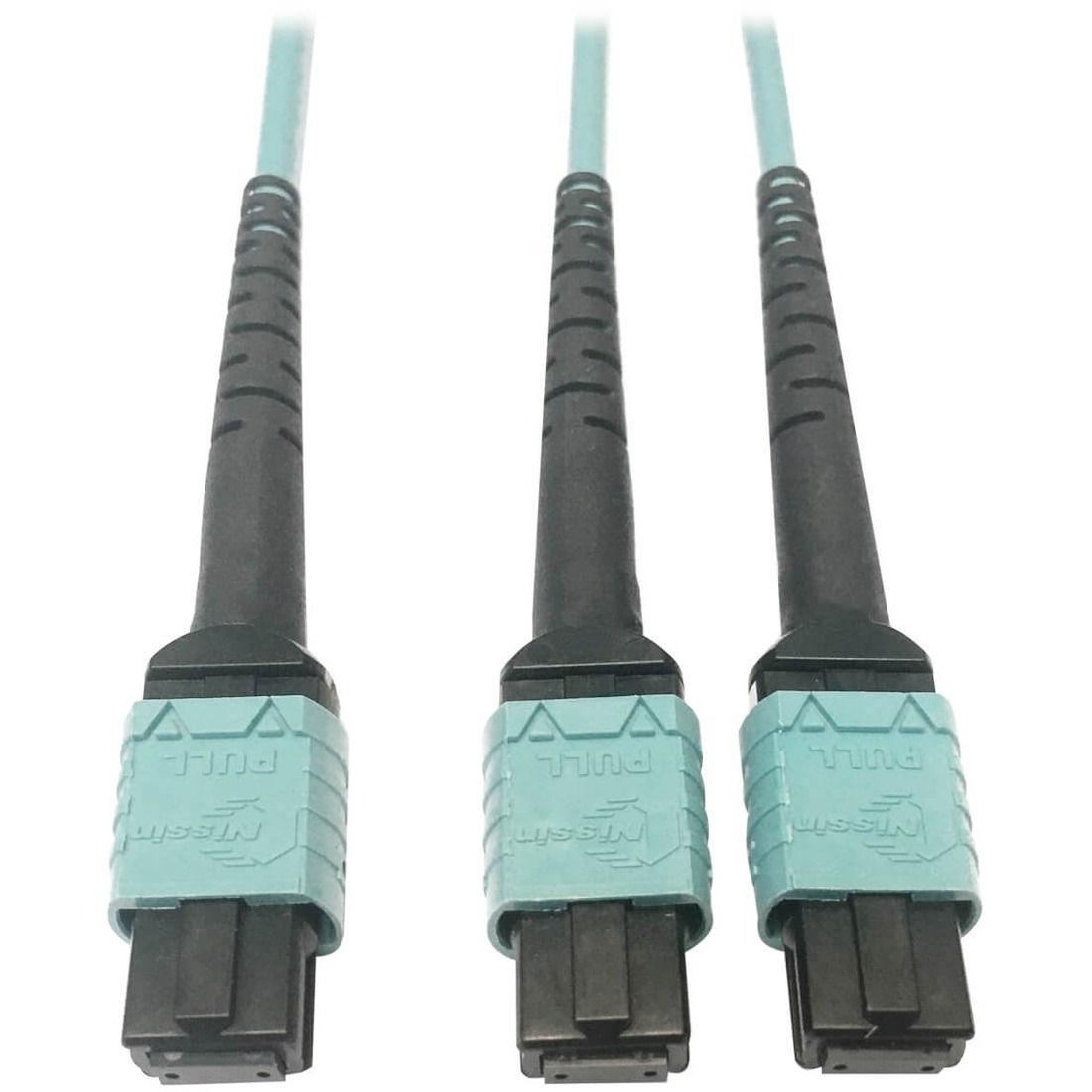 Tripp Lite N846D-03M-24BAQ 400G Multimode 50/125 OM4 Fiber Optic Cable, Aqua, 3 m - 9.8 ft Fiber Optic Network Cable for Network Device, Transceiver, Network Switch, Patch Panel - First End: 1 x MTP/MPO Network - Female - Second End: 2 x MTP/MPO Network -