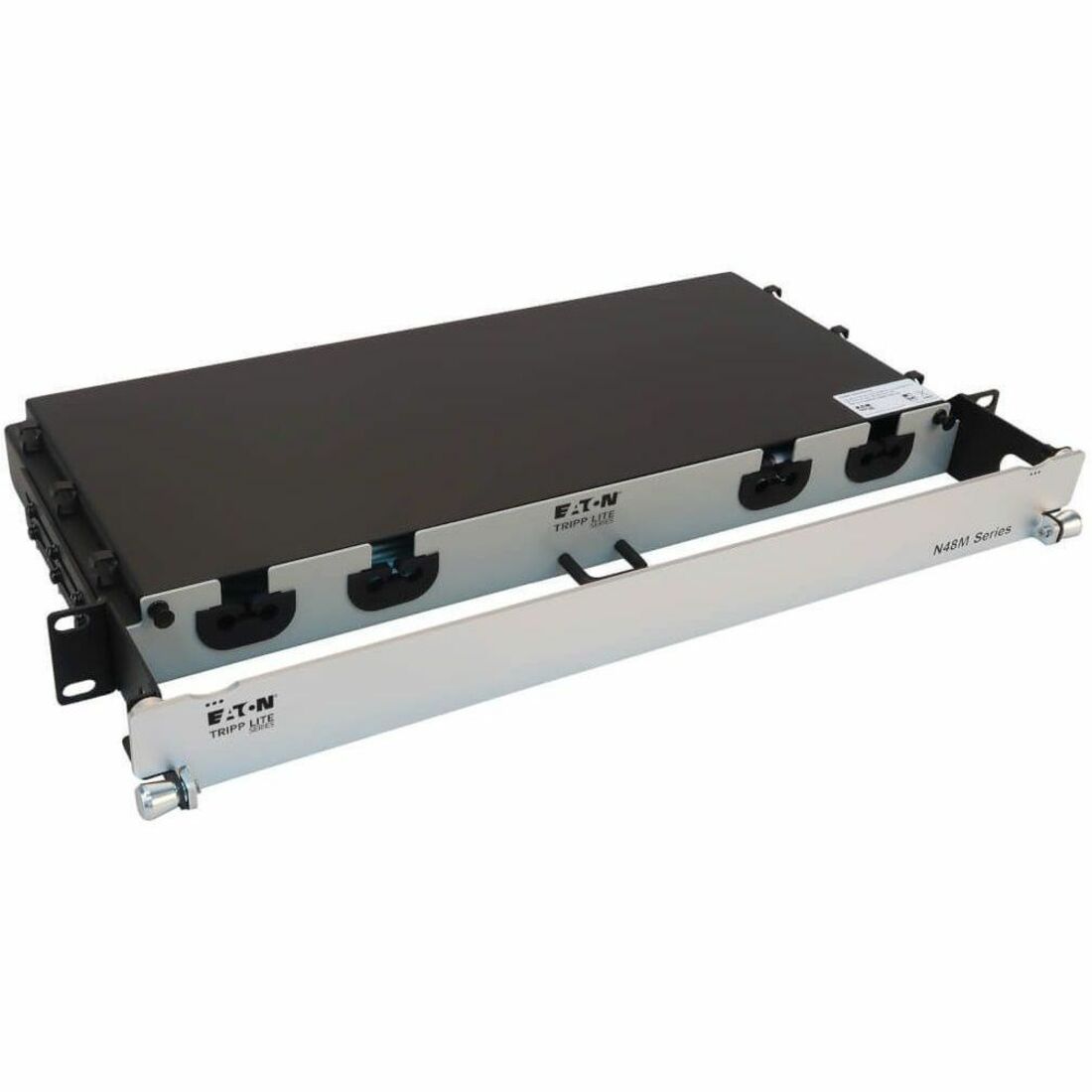 Tripp Lite N48M-2M3X8M-20 Preloaded Fiber Panel - 1U High - Aqua, Black - 19" Wide - Rack-mountable