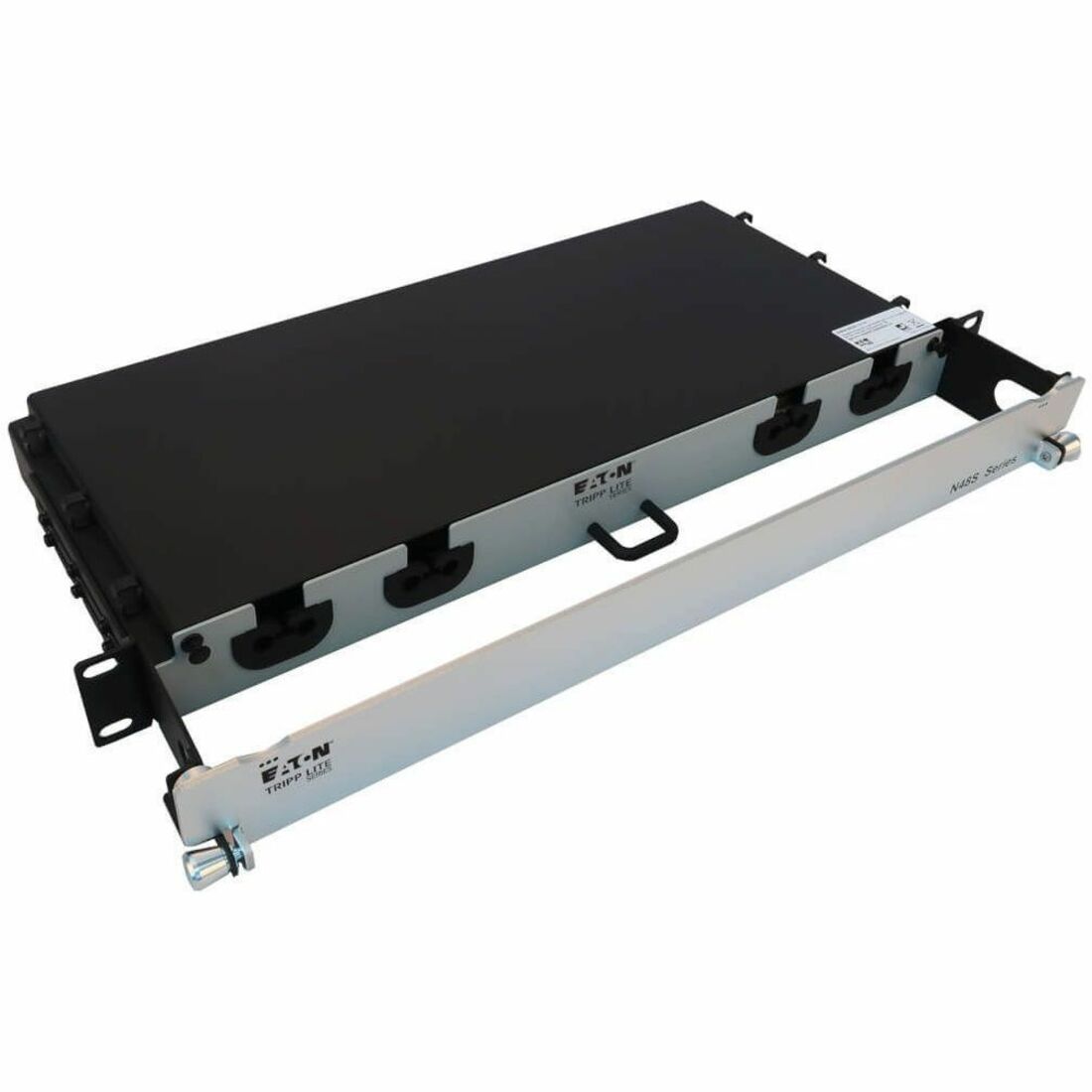 Tripp Lite N48S-2M24L12-10 Preloaded Fiber Panel - 12 x Duplex - 1U High - Aqua, Black, White - 19" Wide - Rack-mountable