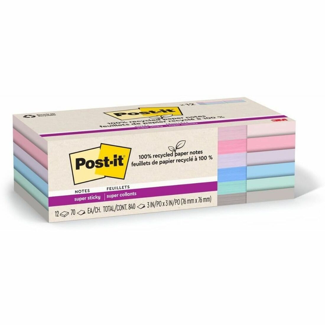 Post-it&reg; Recycled Super Sticky Notes