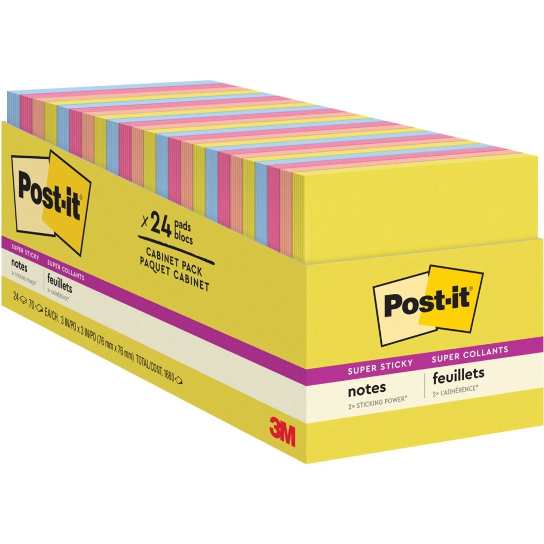 Post-it Super Sticky Notes - Summer Joy Collection - 3 x 3 Plain