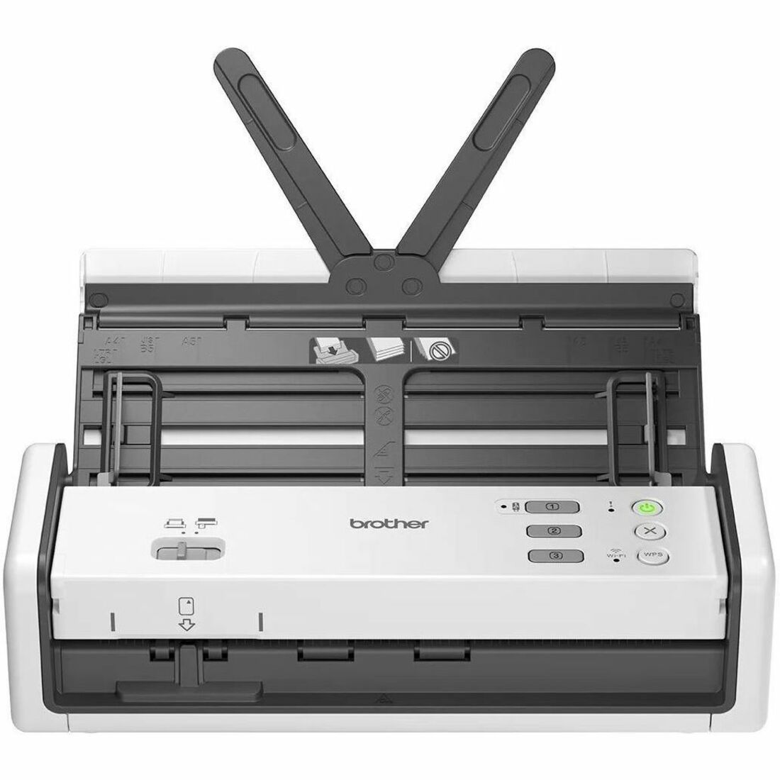 Brother ADS1350W Large Format Sheetfed Scanner - 600 x 600 dpi Optical - 30 ppm (Mono) - 30 ppm (Color) - Color, Monochrome Scan - Duplex Scanning - ID Card, Business Card, Plastic Card - Wireless LAN - Portable - USB