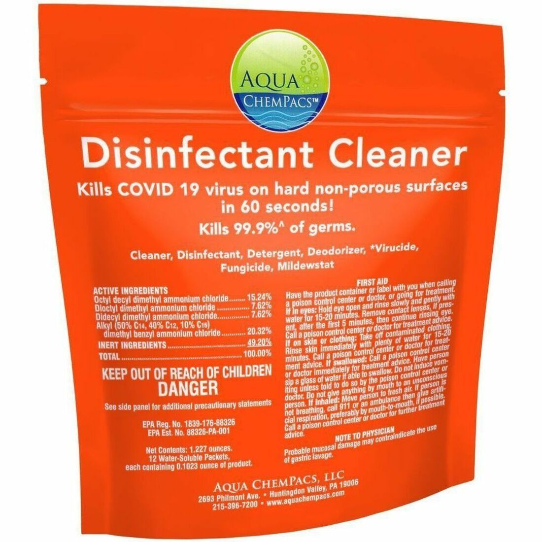 Diversey Disinfectant Cleaner, 1x 40ea, 12/CT