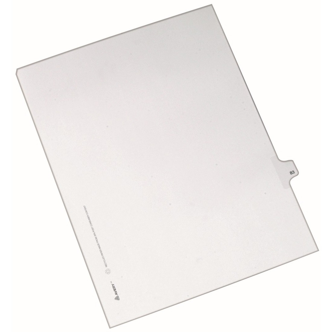 Avery® Alllstate Style Individual Legal Dividers - 25 x Divider(s) - Side Tab(s) - 83 - 1 Tab(s)/Set - 8.5" Divider Width x 11" Divider Length - Letter - 8.50" Width x 11" Length - White Paper Divider - 20% Yes - 1