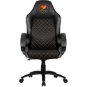 COUGAR Fusion Gaming Chair - For Gaming - Faux Leather, Metal, Polyurethane, Steel - Black