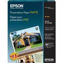 Epson Inkjet Presentation Paper - White - 90 Brightness - 90% Opacity - Letter - 8 1/2" x 11" - 27 lb Basis Weight - Matte - 100 / Pack