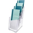 Deflecto Multi-Compartment DocuHolder - 4 Pocket(s) - 4 Tier(s) - 10" Height x 4.9" Width x 8" DepthDesktop - Leaflet Size - Clear - Plastic - 1 Each