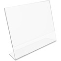 Deflecto Classic Image Slanted Sign Holder - 1 Each - 11" (279.40 mm) Width x 8.50" (215.90 mm) Height - Rectangular Shape - Side-loading, Self-standing - Indoor, Outdoor - Plastic - Clear