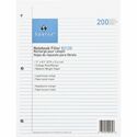 Sparco Notebook Filler Paper - Letter - 200 Sheets - Ruled Red Margin - 16 lb Basis Weight - Letter - 8 1/2" x 11" - White Paper - Subject - 200 / Pack