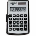 Victor 908 Handheld Calculator - Big Display, Battery Backup, Independent Memory, Rounded Keytop, Dual Power - 8 Digits - LCD - Battery/Solar Powered - 2.9" x 4.4" x 0.4" - Black - Rubber - 1 Each