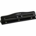 Swingline Commercial Desktop Punch - 3 Punch Head(s) - 11 Sheet - 9/32" Punch Size - Round Shape - Black